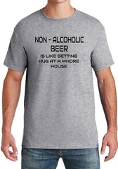 Non-Alcoholic Beer Funny Tee Shirt Free Shipping New w/ Tags Multi Color