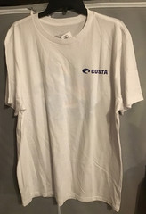 Costa Del Mar Men’s Graphic Logo Short Sleeve T Shirt XL White Black Front Logo