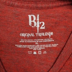 B2 Blends Shirt Mens Extra Large Red V-Neck Tee