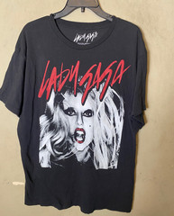 Lady Gaga Born This Way Large Print Black Unisex Graphic Tee SZ XL