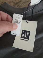 Gap Mad Happy Gray Cotton Men’s Short Sleeve Pocket Logo T-Shirt Size M