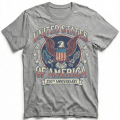 United States Of America 250th Anniversary Eagle Crest Vintage T-Shirt