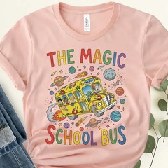 Vintage 90s Science Teacher Bus Shirt Space Planets Galaxy Retro School Bus Tee