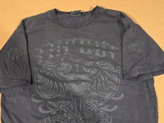 Vintage Y2K Tapout Mens Graphic T-shirt Black On Black MMA Size Large USA