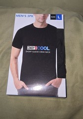 3 Pack Of 32 Degrees Men’s Cool Tee Short Sleeve Crew Neck Black SZ. L NEW