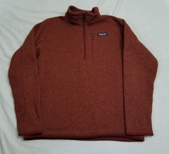 Patagonia Better Sweater 1/4 Zip Mens Medium Red Cinder Jacket Pullover Fleece