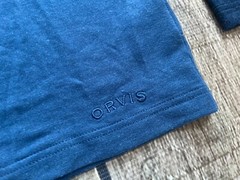 ORVIS CREWNECK LONG SLEEVE SHIRT 2 TONE BLUE MENS LARGE EXCELLENT