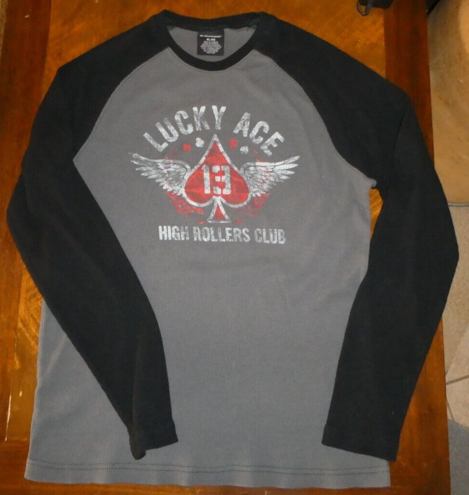No Boundaries Men’s Thermal Long Sleeve Size XL/XG!! LUCKY ACE! Vintage!!