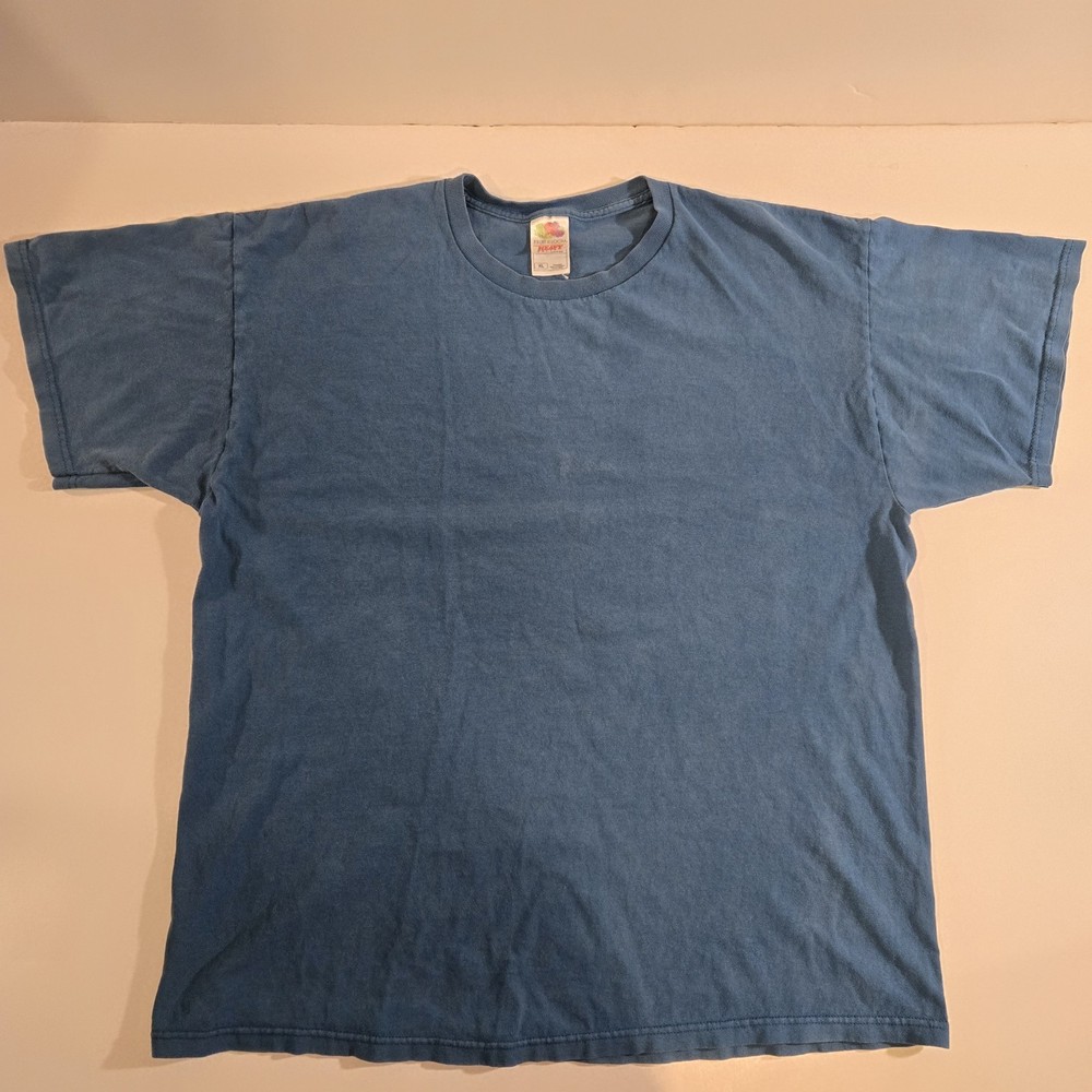 Fruit of the Loom Men’s XL Blue Heavy Cotton Short Sleeve Crew Neck T-Shirt Top