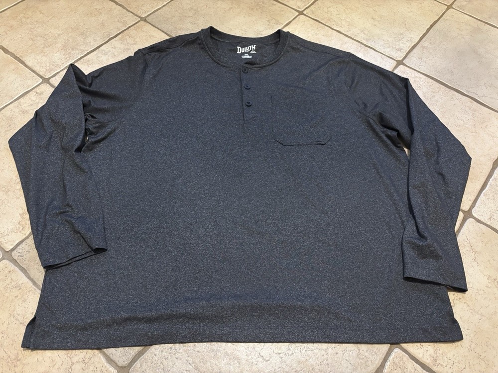 Duluth Trading Co Men’s Heater Gray XXL Long Sleeve Cordura Henley