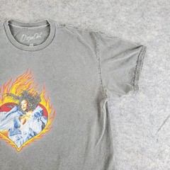 Doja Cat Shirt Mens Medium Gray Crew Neck Short Sleeve Graphics Stretch Pullover