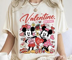 Vintage Mickey Minnie Disney Valentine on Main Street Unisex Shirt 800986