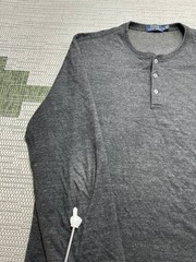 Polo Ralph Lauren Shirt Mens Xl Black Cotton Henley *