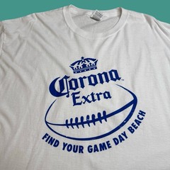 Corona Extra T Shirt Mens XL White Alcohol Beer Promo Football Game Day Beach