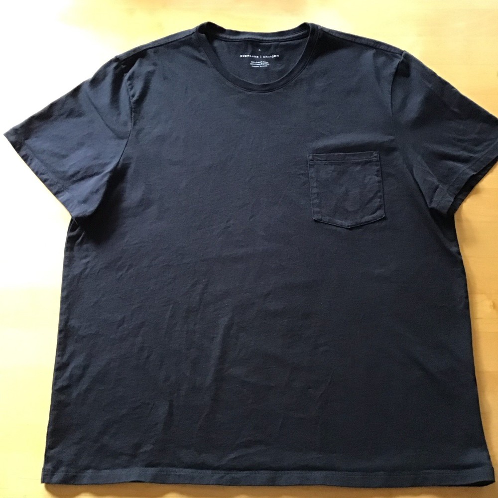 Everlane Uniform T Shirt Mens XL Pocket Short Sleeve Black 100% Organic Cotton