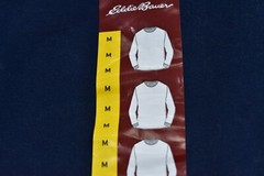 Eddie Bauer Mens Indigo Blue Long Sleeve Crew Neck Cotton Blend Tee Shirt M