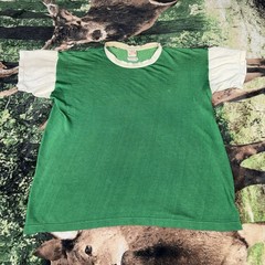 Vintage 50s General Athletic Products Mens Medium Blank Green T-Shirt USA