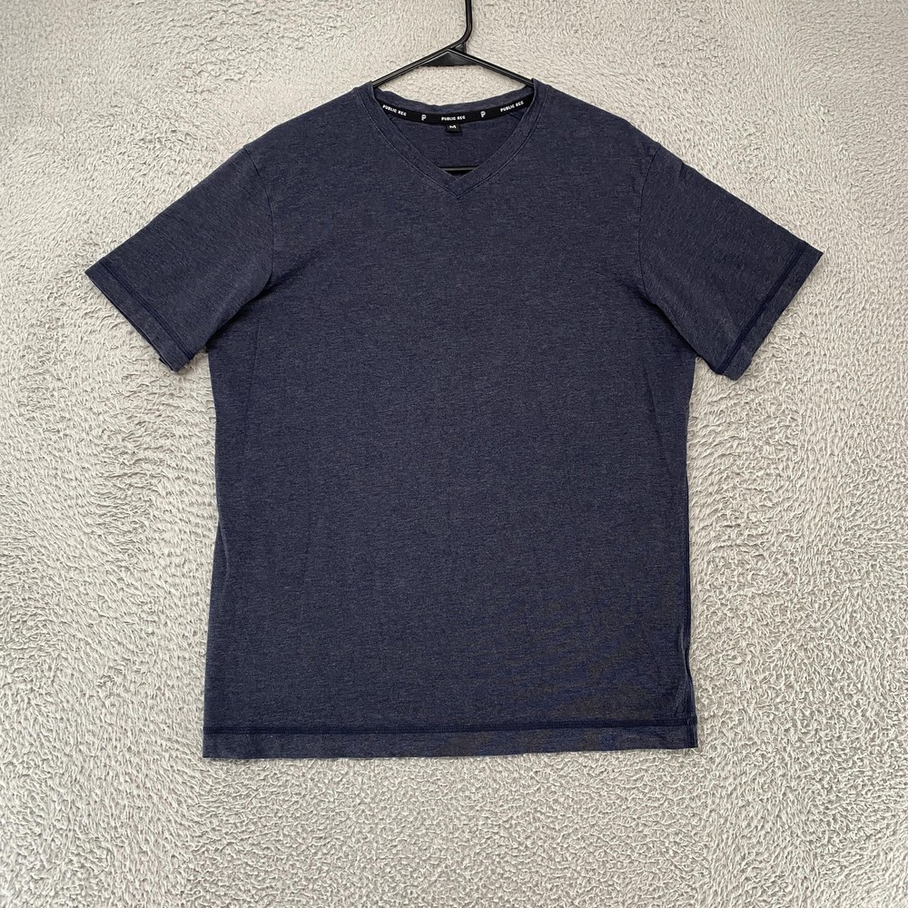 Public Rec Shirt Mens Medium Blue V-Neck Pima Cotton Gym Everyday Soft Tee Top