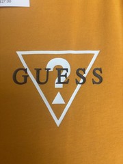 GUESS Men’s Triangle Logo Crew Neck T-Shirt Golden Sun