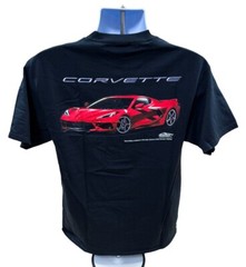 Black T-Shirt w/ Torch Red Chevy C8 Corvette
