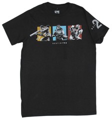 Destiny 2 Mens T-Shirt – Colorful Character Boxes Images