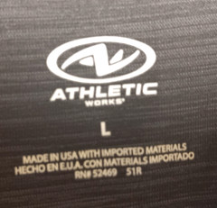 Athletic Works Men’s Driworks Tee Shirt Large Poly Jersey Rich Black Stripe USA