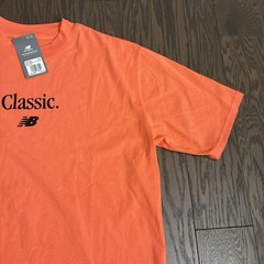 NWT New Balance Timeless Salmon Red Tee T-Shirt $45 Cotton Medium M NEW