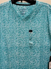 Architect V Neck T Shirt Large Aqua Blue Heather Short Sleeve Soft Unisex NWT