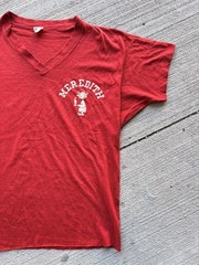 Champion Meredith Graphic Print Red Men’s V-Neck Short Sleeve Cotton Tee L
