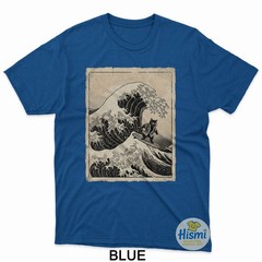 Funny Cat Surfing Japanese Art Kitten Anime Graphic Vintage T-Shirt