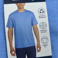 Lands End Mens Classic Fit Short Sleeve Tee Blue M a0106