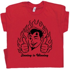 Devil T Shirt Sinning Is Winning Funny Satan Shirt Occult Devil Tarot Card