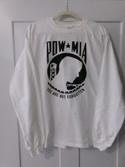 POW MIA You Are Not Forgotten T-Shirt Patriotic Shirt Long Sleeve WHITE Lot/11
