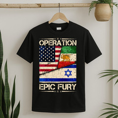Operation Epic Fury Flag America Iran And Israe T-Shirt Unisex