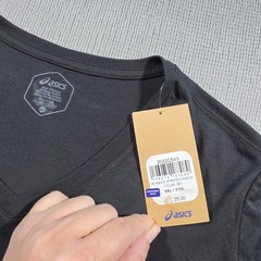 ASICS Stripes V-Neck Short Sleeve Graphic Logo T-Shirt Black XXL Cotton Blend