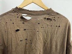 VTG Which Came First Gradient Sun Faded Thrashed Distressed Worn WIP T-Shirt XL