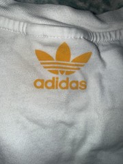 adidas Originals Trefoil Logo Graphic Tee White Cotton Crew Short Sleeve Sz S