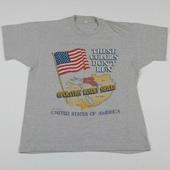 Vintage 1990 Operation Desert Shield Colors Don’t Run Shirt USA Flag Rare Army