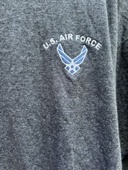 USAF Air Force Logo Shirt Gray Ringer Tee Men’s 2XL Top Vintage Made In USA