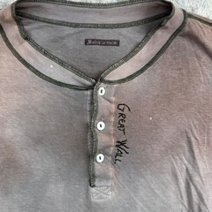 The Great China Wall Mens Henley Shirt Sz XXL Long Sleeve