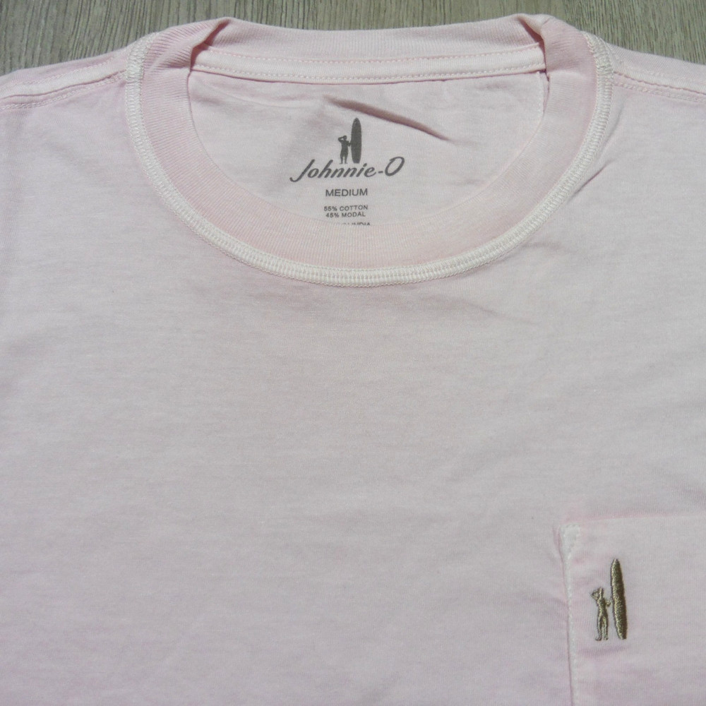JOHNNIE-O Mens M MEDIUM DALE 2.0 T SHIRT LOLLIPOP PINK GOLD SHORT SLEEVE TEE