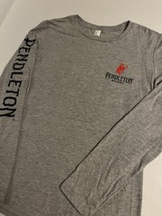Pendleton Whisky Long Sleeve Logo T-Shirt LARGE Rodeo Midnight 1910 Buck Western