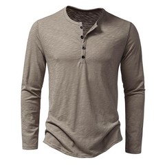 Camisa De Manga Larga Moda Lujo Camiseta Elegante Algodón Cuello V Para Hombres