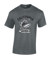CALIFORNIA SURFING MENS T SHIRT SURFER SURFBOARD SUMMER HOLIDAY CLOTHING TOP