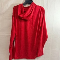 District Mens Perfect Tri Heather Red Lightweight Long Sleeve T-Shirt Hoodie Med