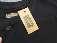 Foundry Shirt Mens 2XL XXL Black Henley Neck Long Sleeve Tee Adult Workwear NEW