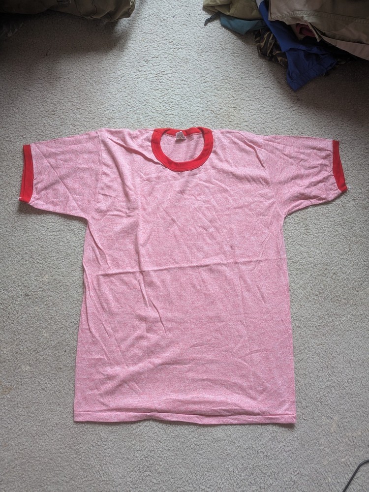 Dead Stock Never Used Single Stitches Russell 70s vintage L Ringer t shirt USA