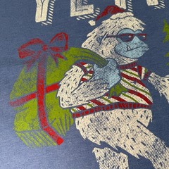 YETI to Party Christmas T-Shirt 2XL Blue Graphic Holiday Distressed Funny