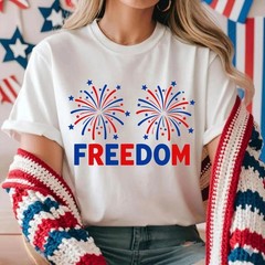 4th of July Couples Matching Shirts Funny Patriotic Fireworks Tee