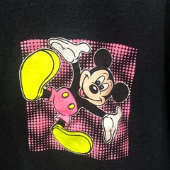 Vintage 80s Disney Wear Mickey Mouse Single-Stitch Shirt XL Ribbed Knit Collar